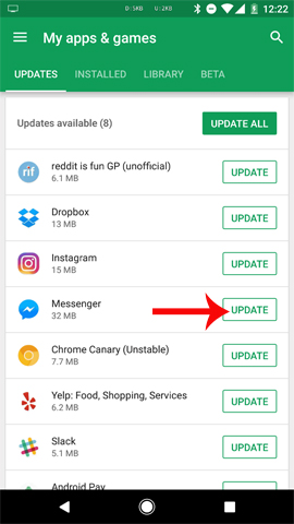 Cập nhật ứng dụng Messenger Cập nhật ứng dụng Messenger