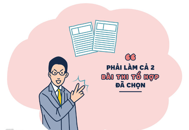 Phải làm cả 2 bài thi tổ hợp đã chọn Phải làm cả 2 bài thi tổ hợp đã chọn