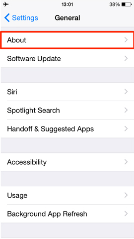 Nhấn chọn phần About