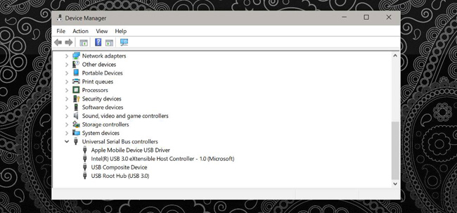 Mở Device Manager > Universal Serial Bus Controllers > USB Composite Device