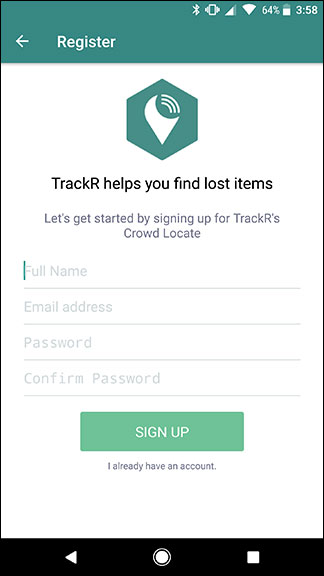 Đăng nhập tài khoản Trackr