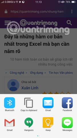 Chia sẻ trang web 