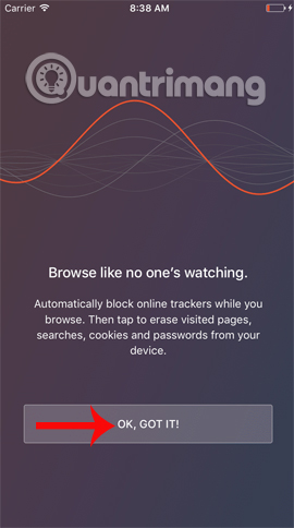Giao diện giới thiệu Firefox Focus