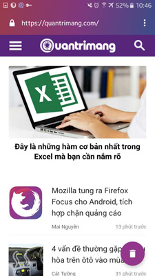 Trang chủ Quản trị mạng trên Firefox Focus