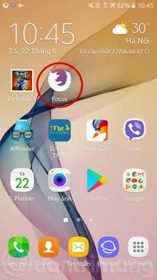 Icon của Firefox Focus trên Android