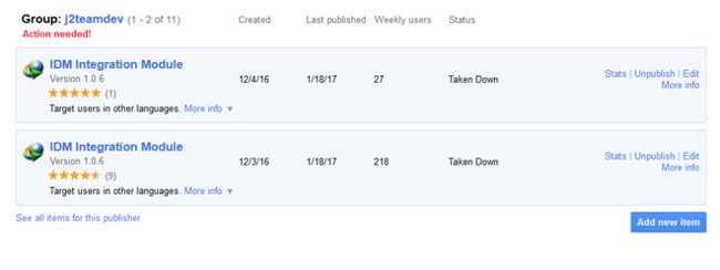 Extension độc hại giả dạng Internet Download Manager