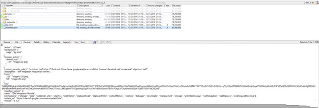 Bản log ghi lại việc file thực thi tự động tải về và cài đặt extension Bản log ghi lại việc file thực thi tự động tải về và cài đặt extension
