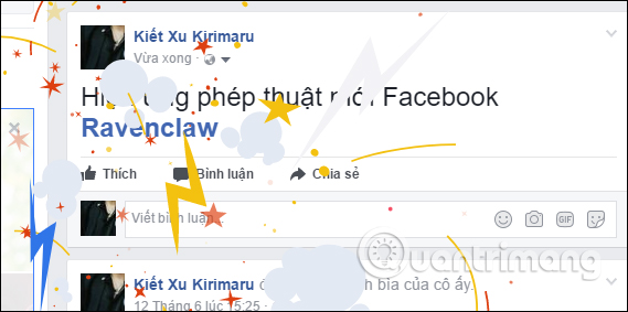 Hiệu ứng phép thuật trên Facebook