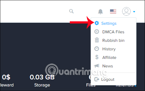 Nhấn chọn mục Settings