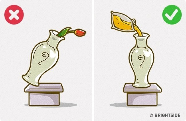 Cát giúp bình, lọ đứng vững