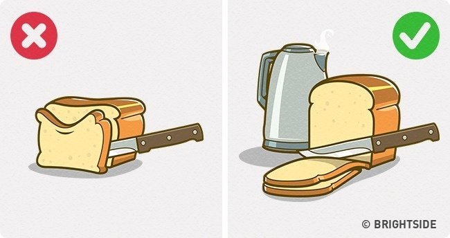 Cắt bánh mì thành những lát mỏng