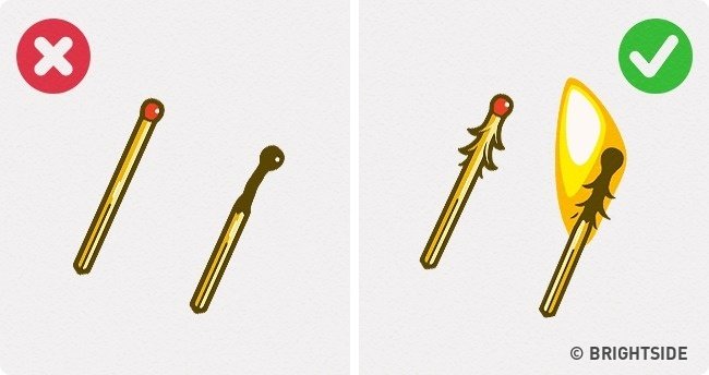 Để diêm cháy lâu hơn