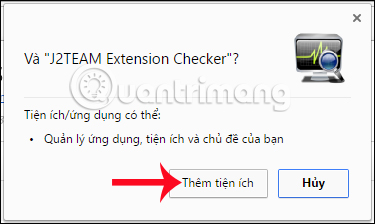 J2TEAM Extension Checker kiểm tra extension