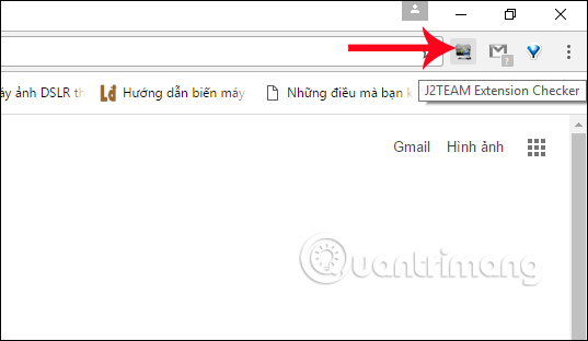 Nhấn vào icon J2TEAM Extension Checker 