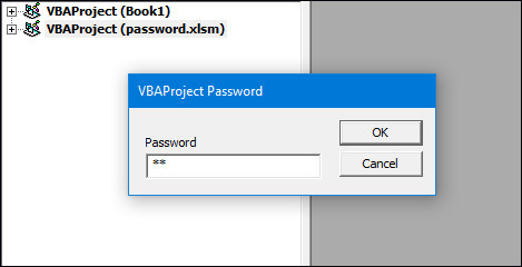 Nhập mật khẩu VBA để mở tài liệu