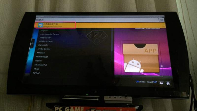 Chọn fie APK trong USB