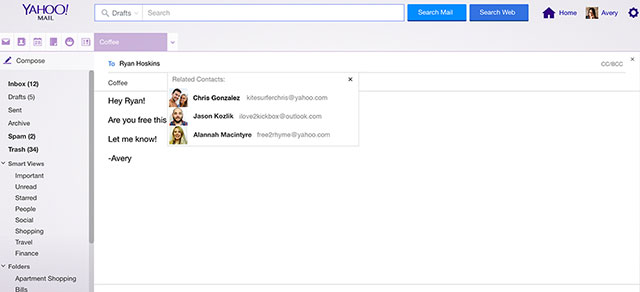 Giao diện mới đẹp mắt, hiện đại của Yahoo Mail