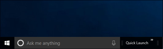 Kéo thanh Quick Launch tới cạnh Cortana