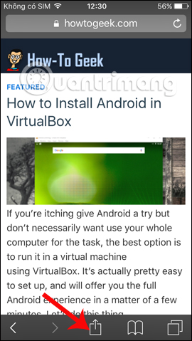 Mở trang web trên Safari
