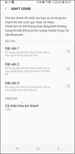 Cài đặt sẵn âm thanh