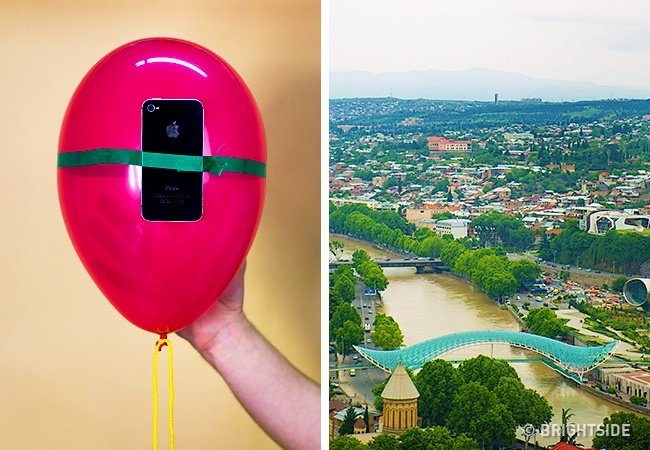 Gắn điện thoại vào bóng bay