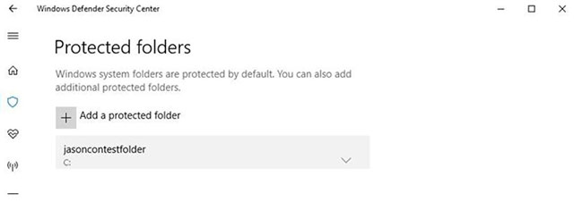 Thêm và xóa thư mục được bảo vệ