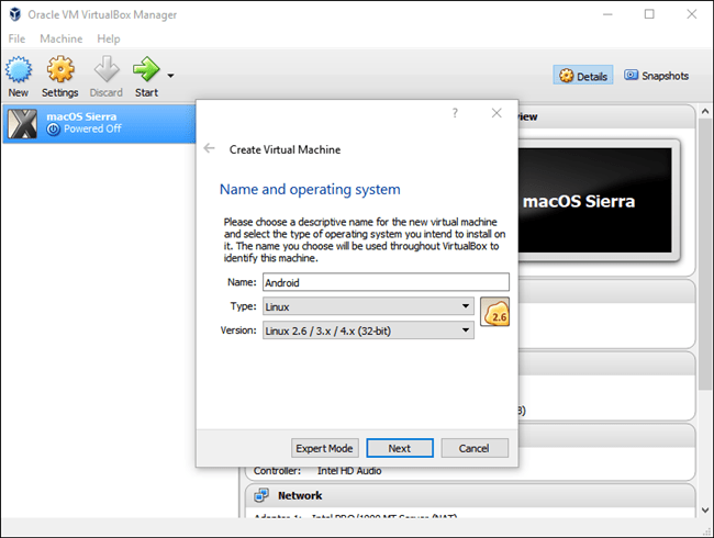 Đặt tên cho máy ảo
