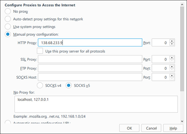 Sử dụng web p roxy trong Firefox