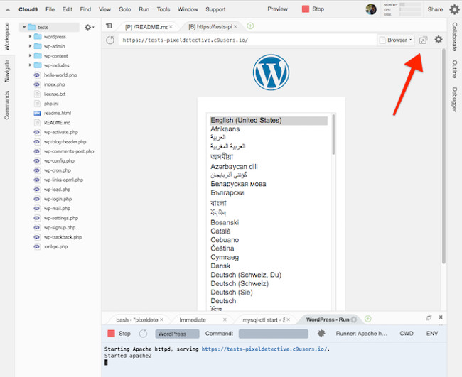 Màn hình WordPress