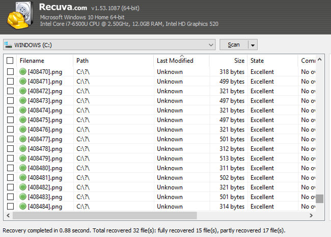Khôi phục dữ liều bằng công cụ Recuva