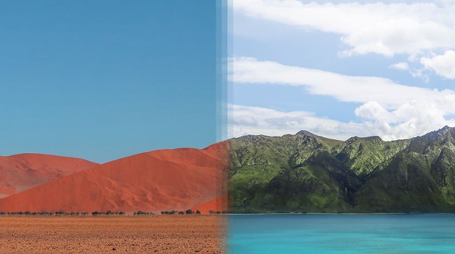 Sossusvlei ở Namibia và Otago ở New Zealand
