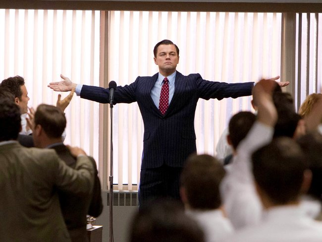 Leonardo DiCaprio đóng vai Jordan Belfort trong bộ phim "The Wolf of Wall Street" năm 2013