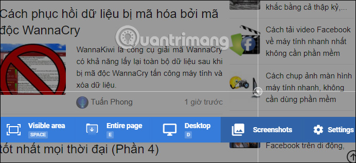 Thanh công cụ chụp ảnh
