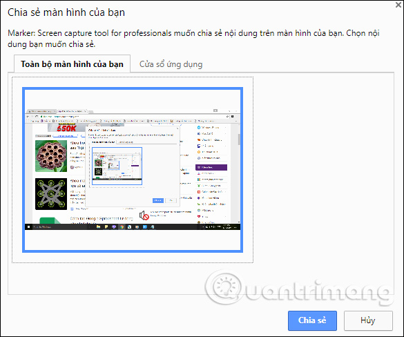Chế độ chụp Desktop