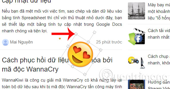 Thay đổi kích cỡ emoji