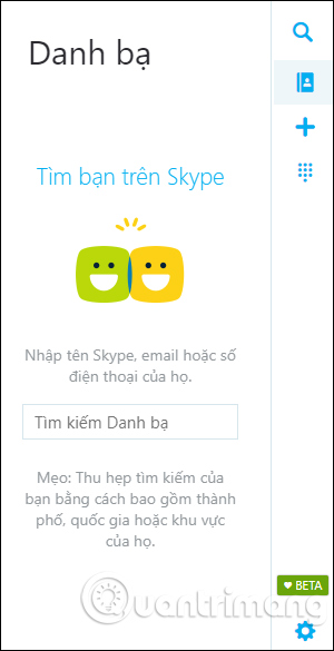 Liên kết các dịch vụ như Skype, People