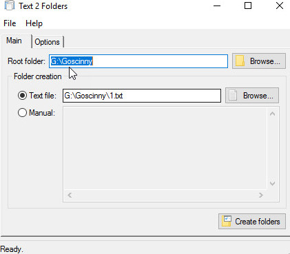 Ứng dụng Text2Folders