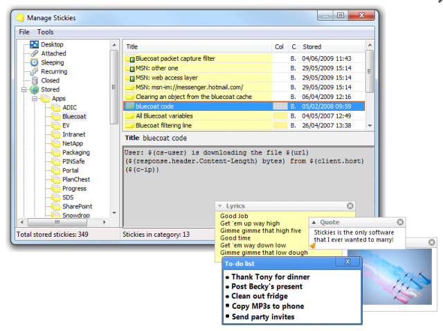 Ứng dụng Stickies 