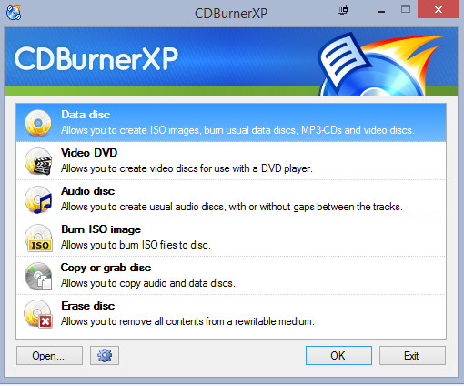 Công cụ CDBurnerXP