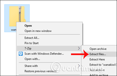 Giải nén tập tin WannaKiwi