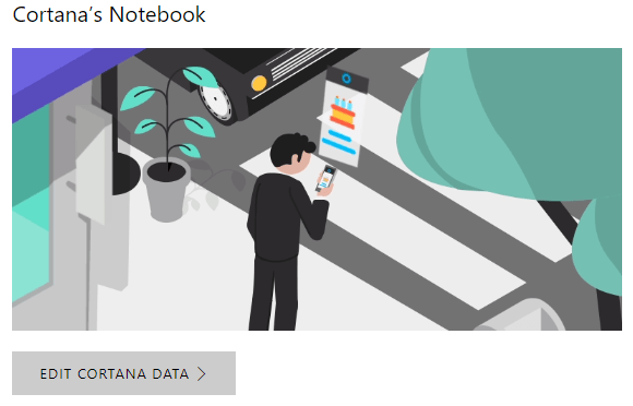 Chỉnh sửa dữ liệu Cortana đã thu thập