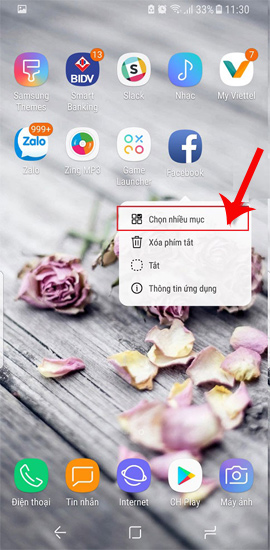 Chọn nhiều ứng dụng 