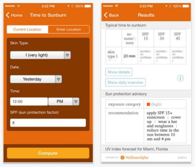 Ứng dụng Wolf Alpha Sun Exposure