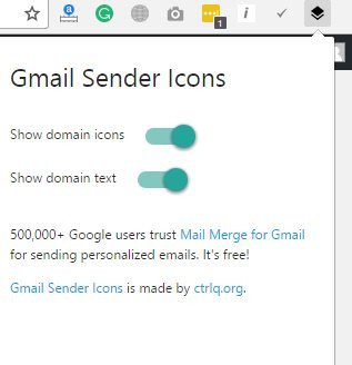 Bật hai tùy chọn của Gmail Sender IconsIcons