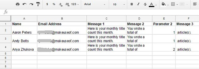 Ví dụ về tạo trang tính 