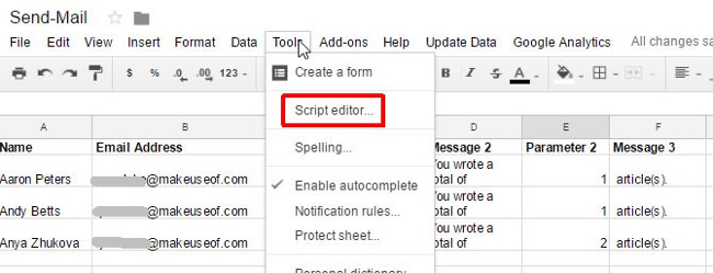 Chọn Script editor bên dưới menu Tools