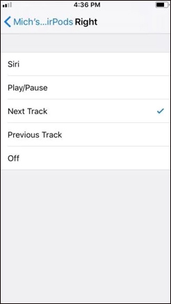 Điều chỉnh tai nghe bên phải