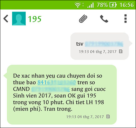 Soạn cú pháp đăng ký sim Sinh viên