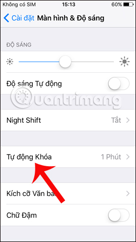 Tự động khóa màn hình