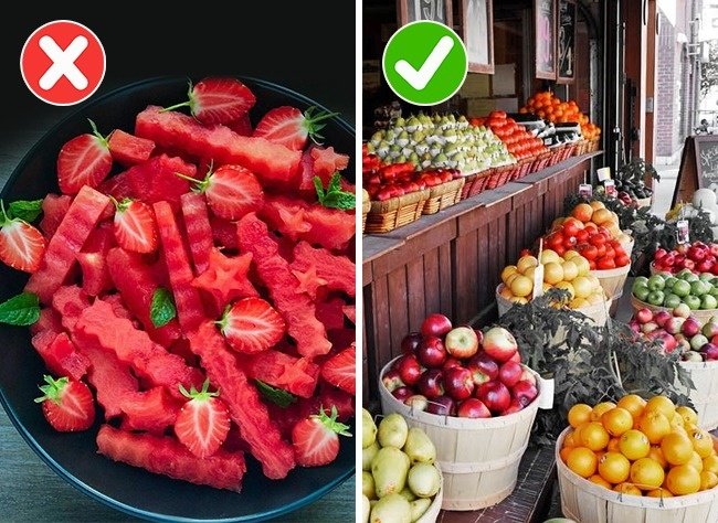 Rau quả đã cắt sẵn